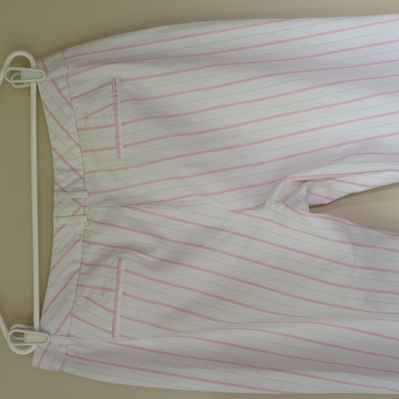 Dockers Women Striped Capri Pants 16 White Pink - Picture 11 of 13